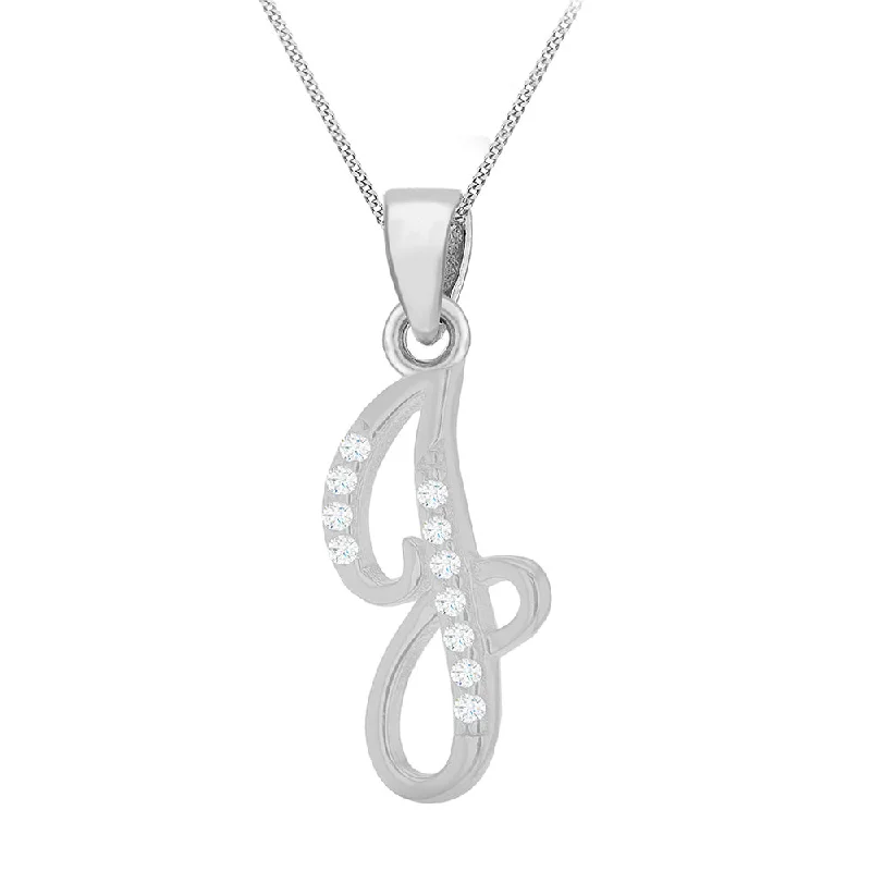 vintage-style filigree bracelet Sterling Silver Rhodium Plated Cubic Zirconia Script "J" Initial Pendant vintage-style filigree bracelet Sterling Silver Rhodium Plated Cubic Zirconia Script "J" Initial Pendant