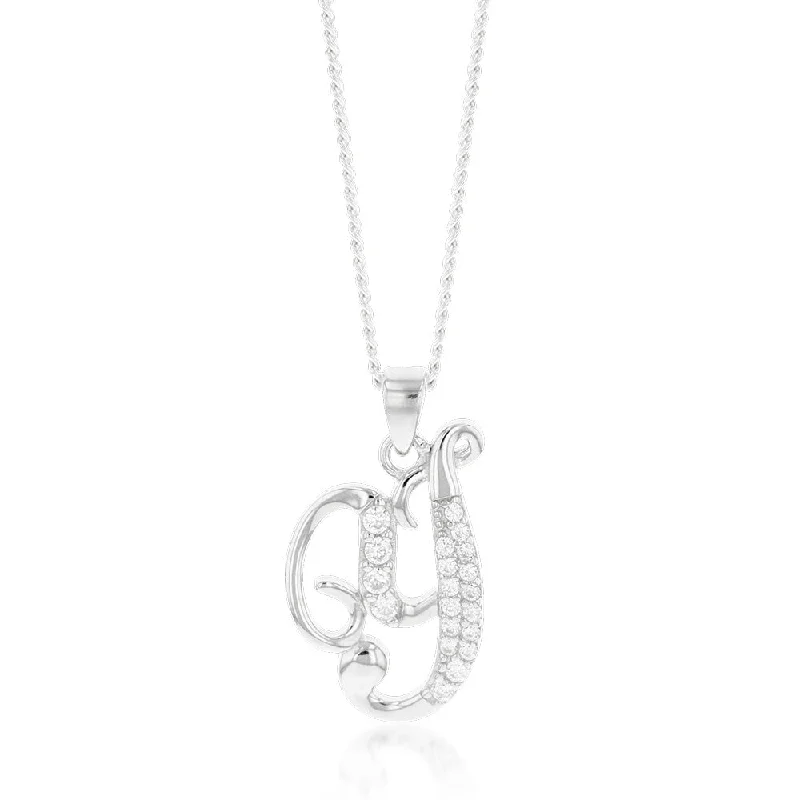 celestial lunar eclipse pendant Sterling Silver Rhodium Plated Cubic Zirconia Script "Y " Initial Pendant celestial lunar eclipse pendant Sterling Silver Rhodium Plated Cubic Zirconia Script "Y " Initial Pendant