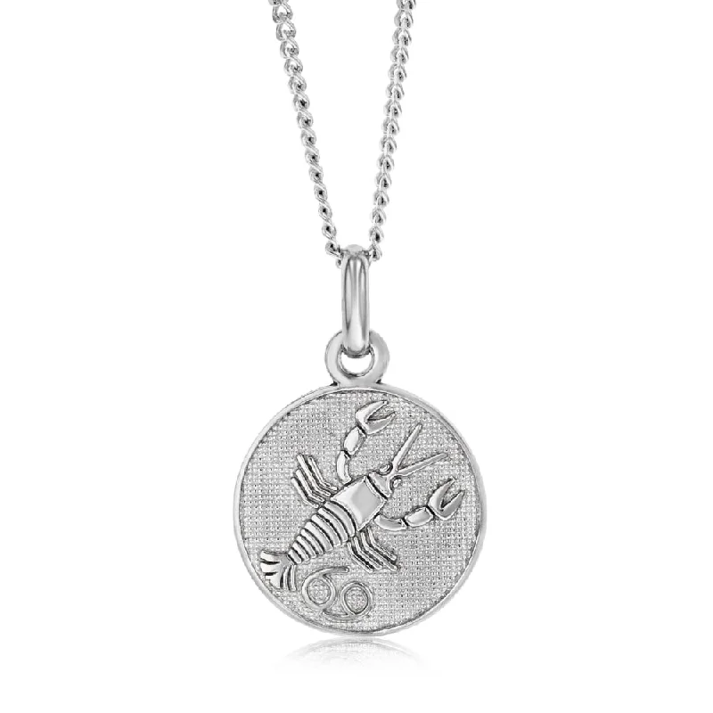 titanium black matte ring Sterling Silver Rhodium Plated Round Zodiac Cancer Pendant titanium black matte ring Sterling Silver Rhodium Plated Round Zodiac Cancer Pendant