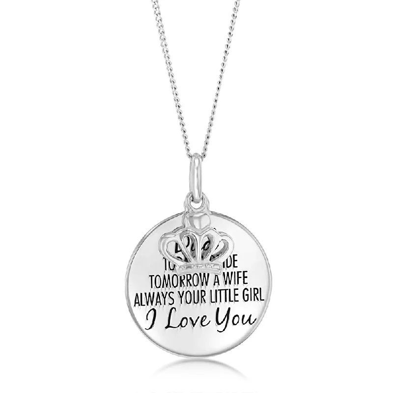 personalized photo locket necklace Sterling Silver Round Engraved Dad Litle Girl Pendant