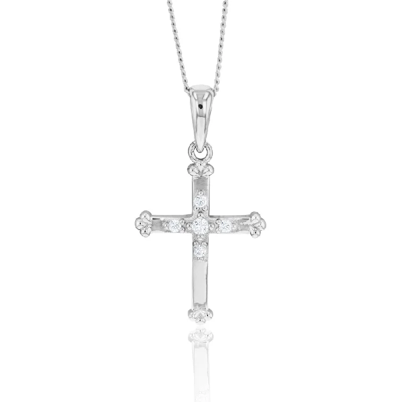 vintage art deco sapphire ring Sterling Silver Zirconia Cross Pendant