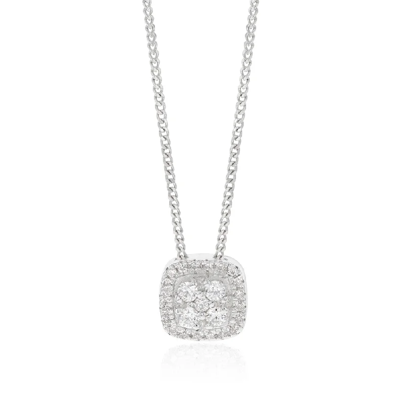 star-shaped cartilage stud earrings Sterling Silver Zirconia Square Fancy Pendant