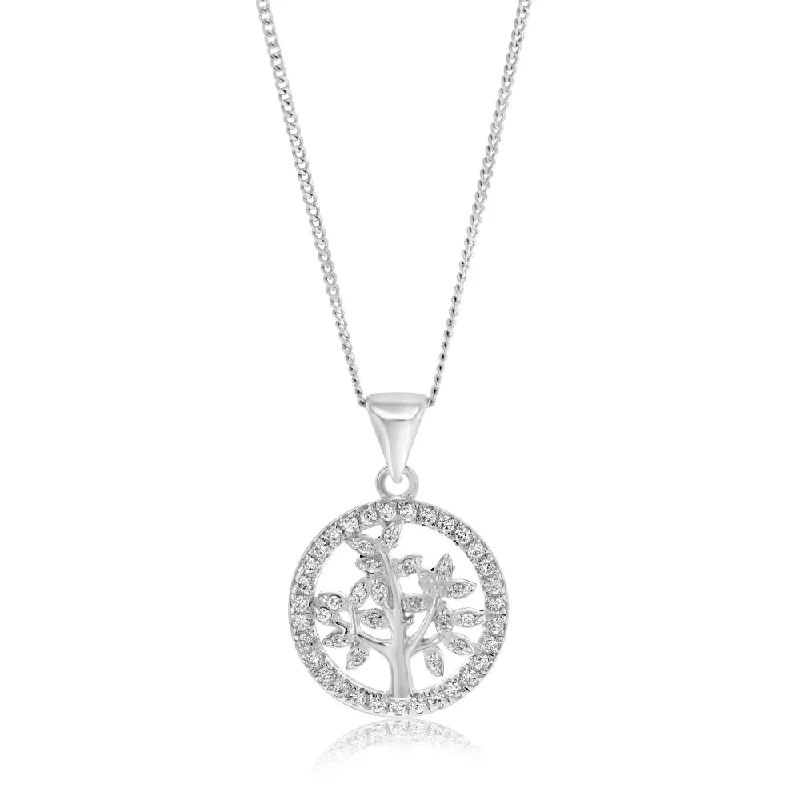 raw amethyst ring silver Sterling Silver Zirconia Tree Of Life Pendant