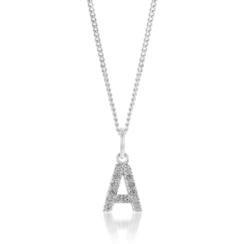 rose gold bezel ring Sterling SilverCubic Zirconia Initial "A" Pendant