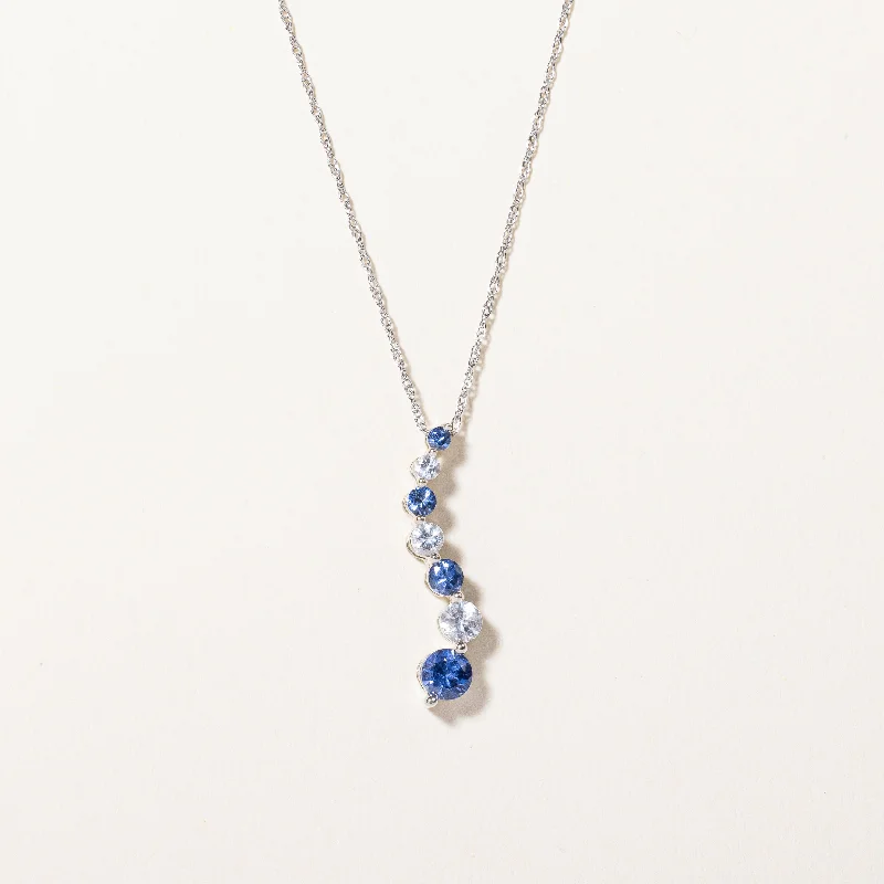 delicate marquise diamond band Synthetic Blue & Colourless Sapphire Pendant Necklace | 0.35ctw, 0.25ctw | 18" | delicate marquise diamond band Synthetic Blue & Colourless Sapphire Pendant Necklace | 0.35ctw, 0.25ctw | 18" |
