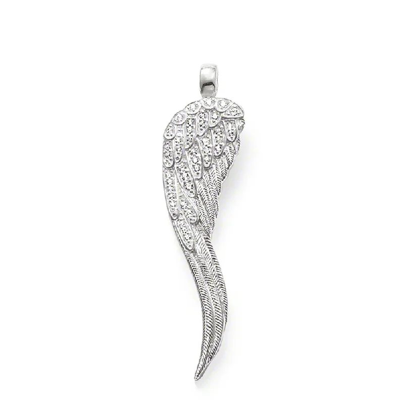 classic pearl choker necklace Thomas Sabo Sterling Silver Cubic Zirconia Angel Wing Pendant