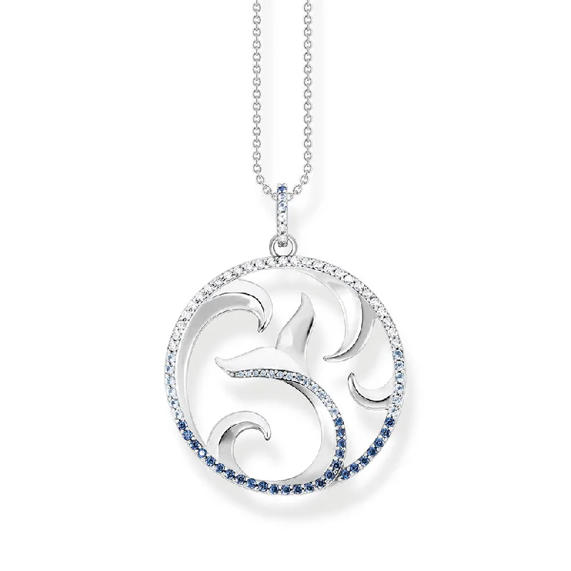 minimalist diamond stud earrings Thomas Sabo Sterling Silver Ocean Dolphin Tail Cubic Zirconia Pendant on 45cm Chain