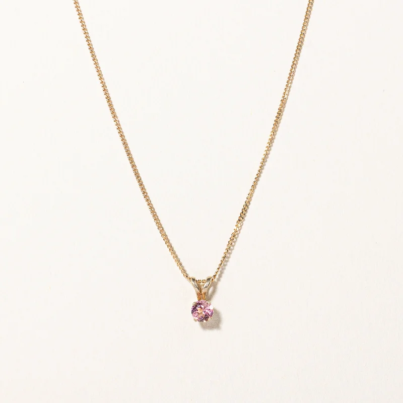 adjustable moon phase bracelet Pink Tourmaline Pendant Necklace | 0.08ct | 16" |
