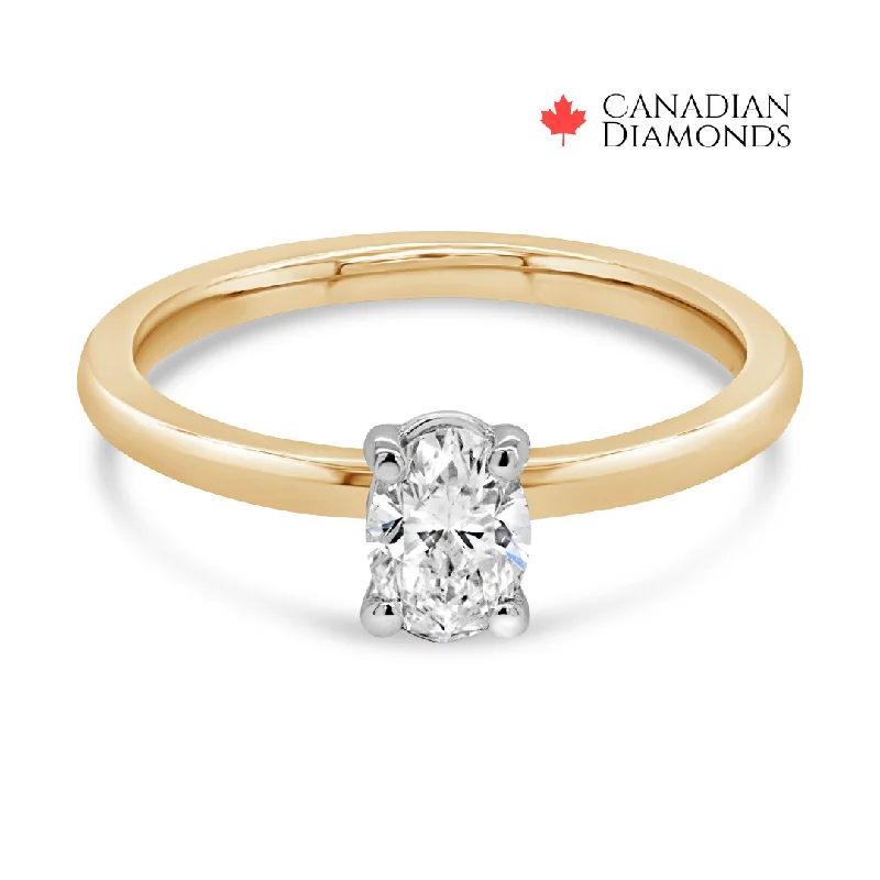 hammered gold stacking rings 0.50CT Oval Solitaire Ring: Yellow Gold