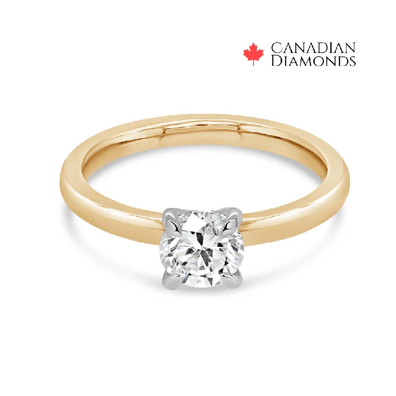 14k gold nose ring hoop 0.70CT Diamond Round Solitaire Engagement Ring: Yellow Gold