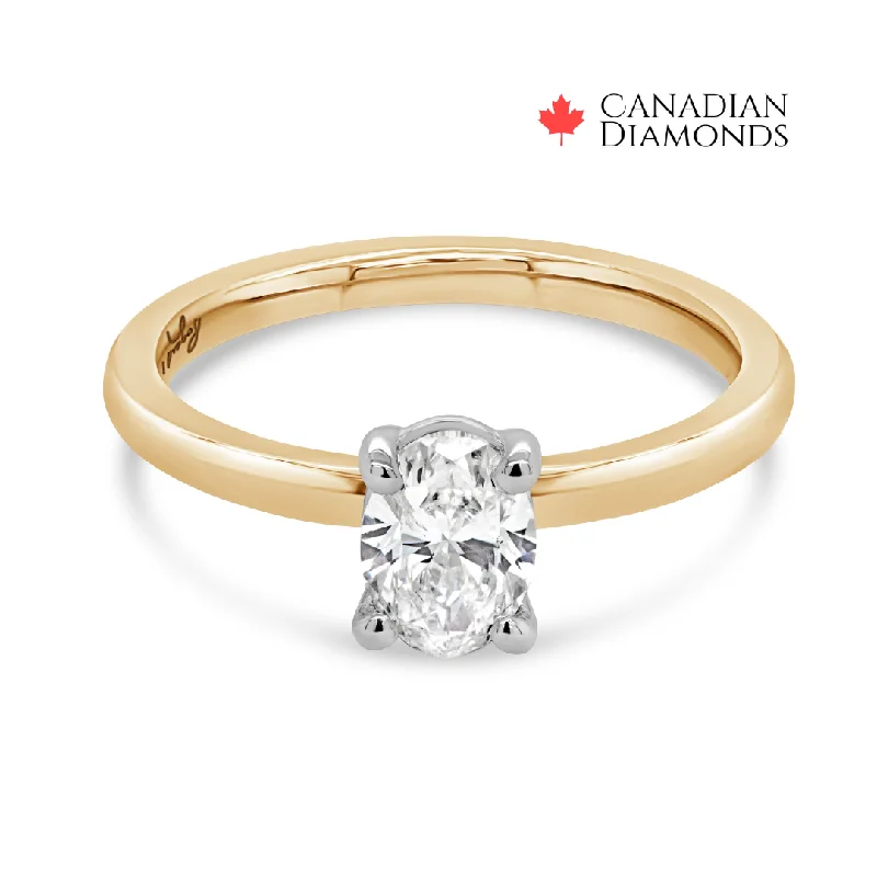 minimalist threader earrings gold 0.70CT Oval Solitaire Ring: Yellow Gold