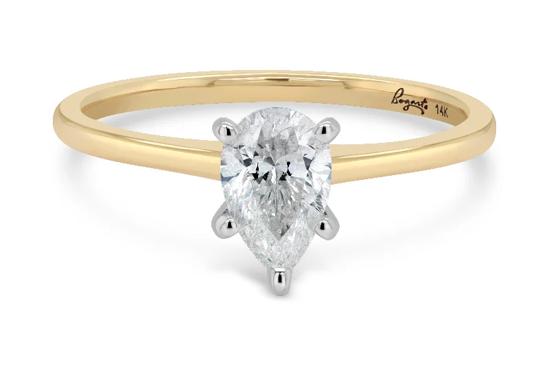 rose gold infinity bracelet 0.71CT Natural Pear Engagement Ring: Yellow Gold