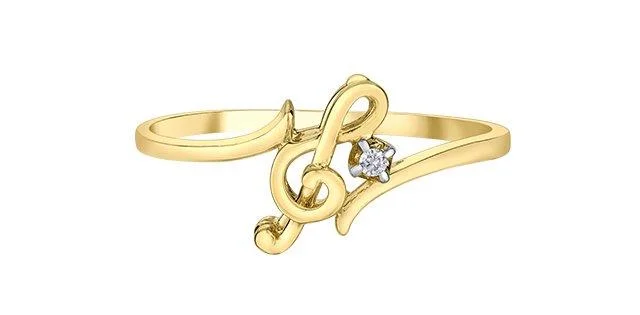 silver Celtic knot necklace 10KT Yellow Gold Diamond Music Note Ring