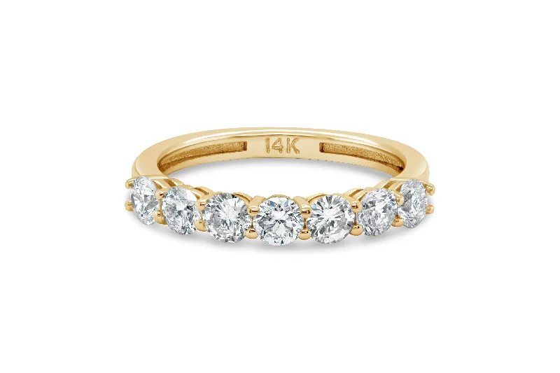 elegant drop earrings wedding 1.00CT 7 Stone Ring- Yellow Gold