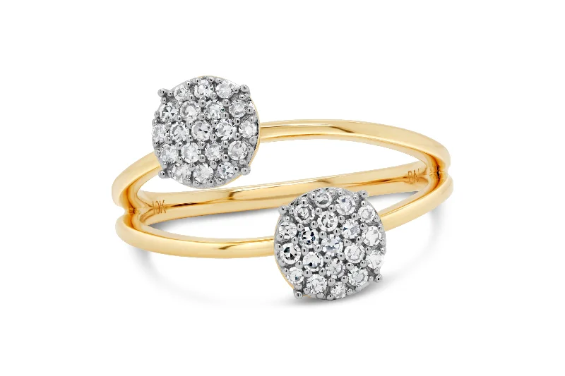 handmade wire-wrapped gemstone ring .12CT Yellow Gold Diamond Circle Fashion Ring