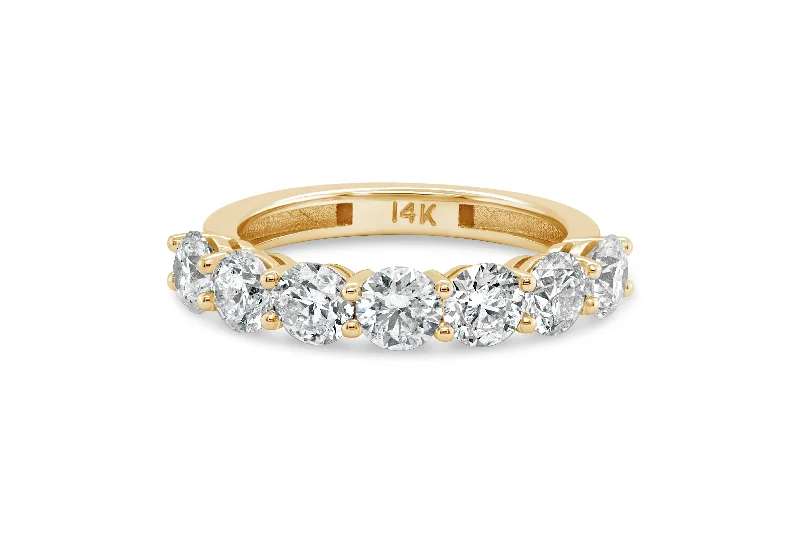 titanium spinner ring anxiety relief 2.00CT 7 Stone Ring- Yellow Gold