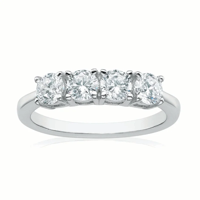 delicate gold band ring Sterling Silver Cubic Zirconia Ring