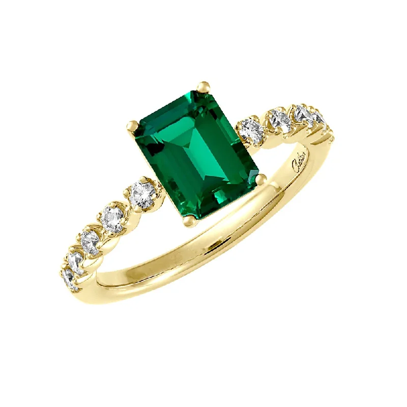 gothic claw ring men’s silver .25CT Lab Grown Diamond & Emerald Ring: Yellow Gold