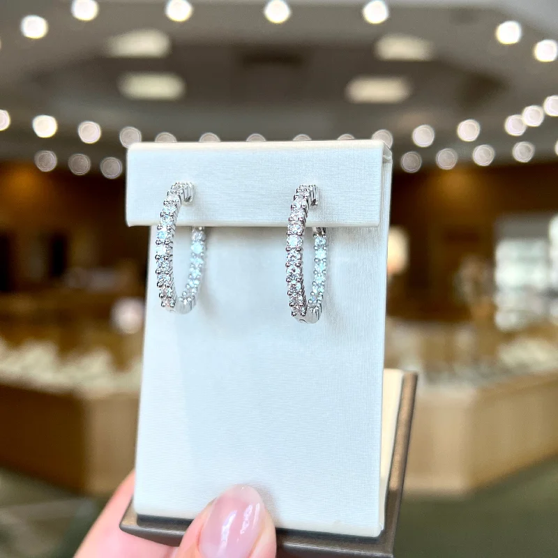 celestial astrology sign ring 2ct Lab Grown Diamond Inside-Out Hoops