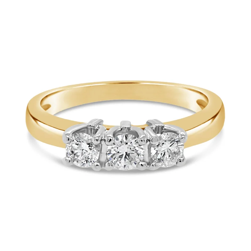 minimalist birthstone bangle .50CT Bogart's Traditional Trinity Ring: Yellow Gold