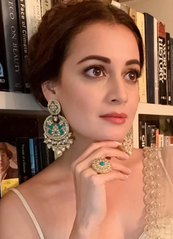 celestial sun and moon pendant Diya Mirza - Aashika Polki Ring