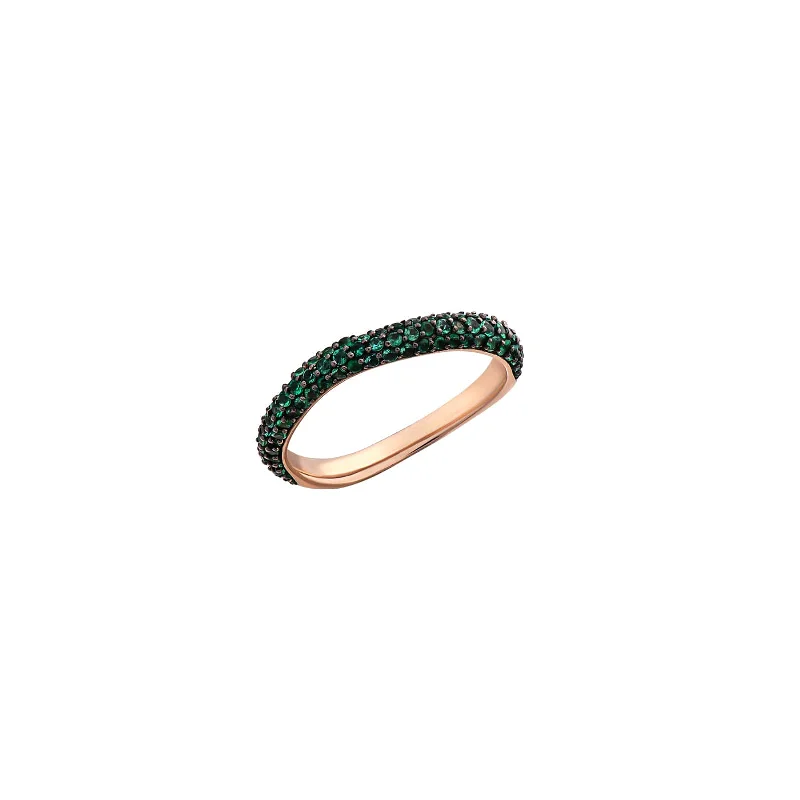 sleek black titanium ring Amorph Pavé Eternity Band Pinky Ring