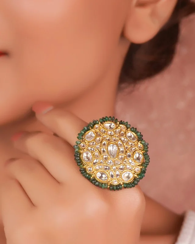 round cut diamond engagement ring Anushree Polki Ring