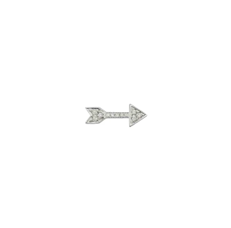 adjustable rope bracelet handmade White Gold Arrow Stud with Diamonds