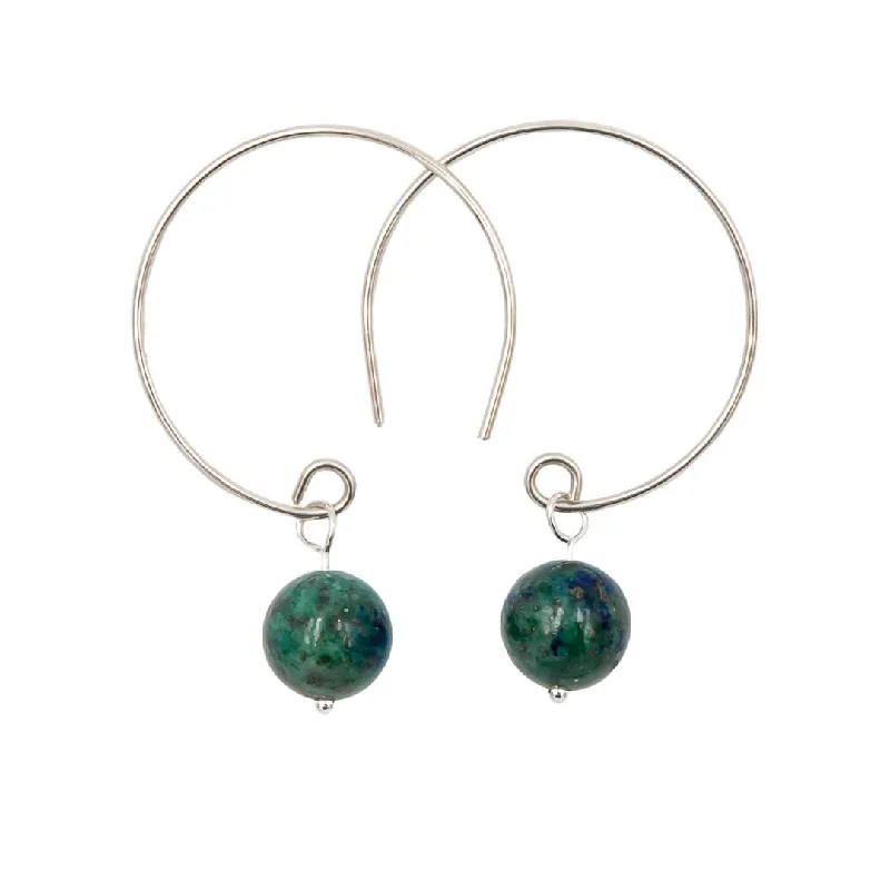 silver lotus flower earrings Earth Hoop Curves