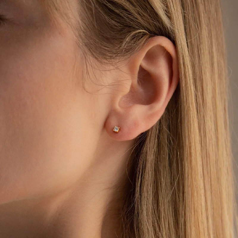 dainty pearl and diamond ring Booker Tiny Diamond Studs