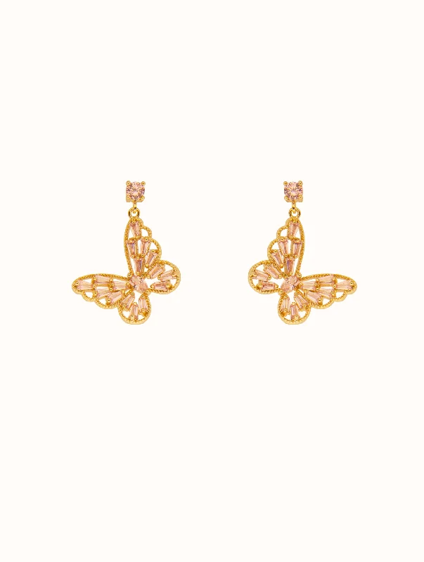 dainty gemstone choker necklace Butterfly Studs