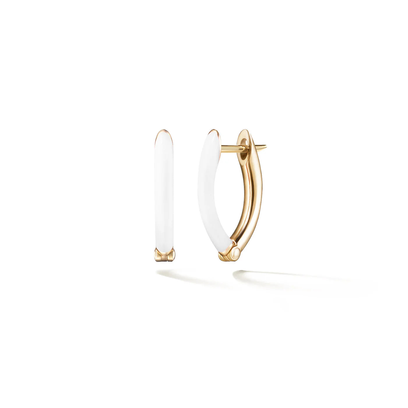 delicate chain necklace gold Cristina Earrings Small (White Enamel)
