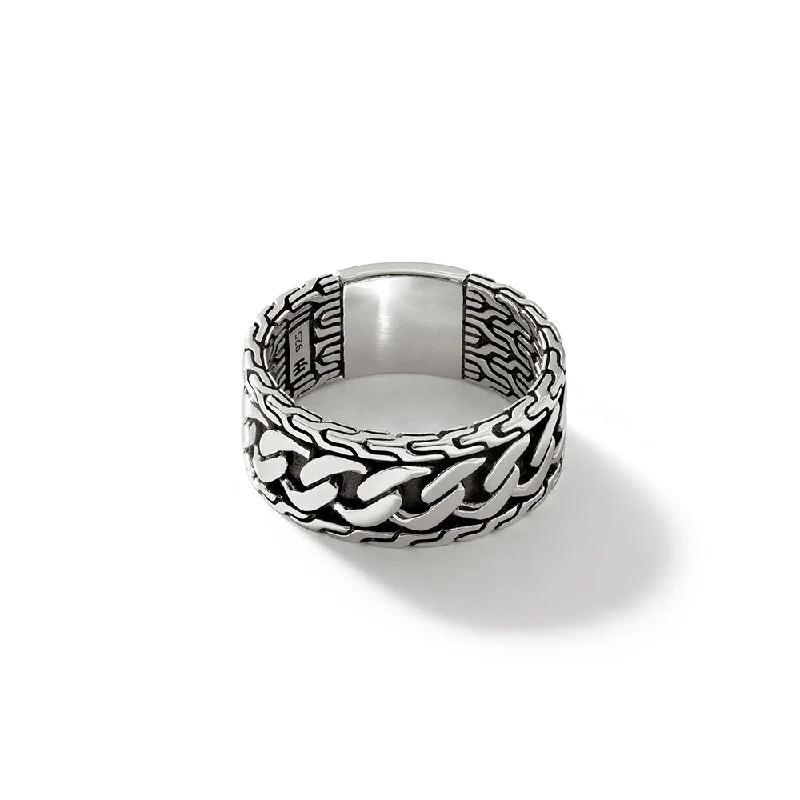 simple crystal pendant necklace Curb Link Band Ring