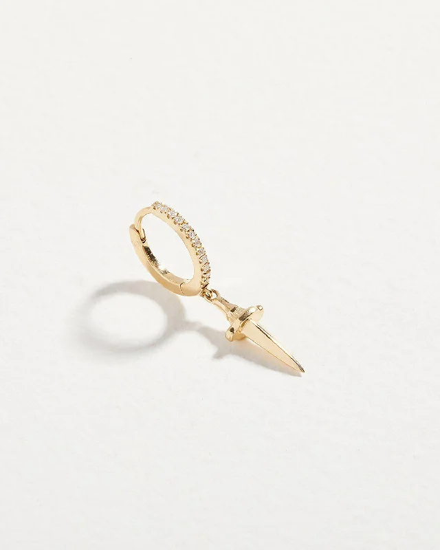 modern hexagon stud earrings Dagger Pavé Huggie
