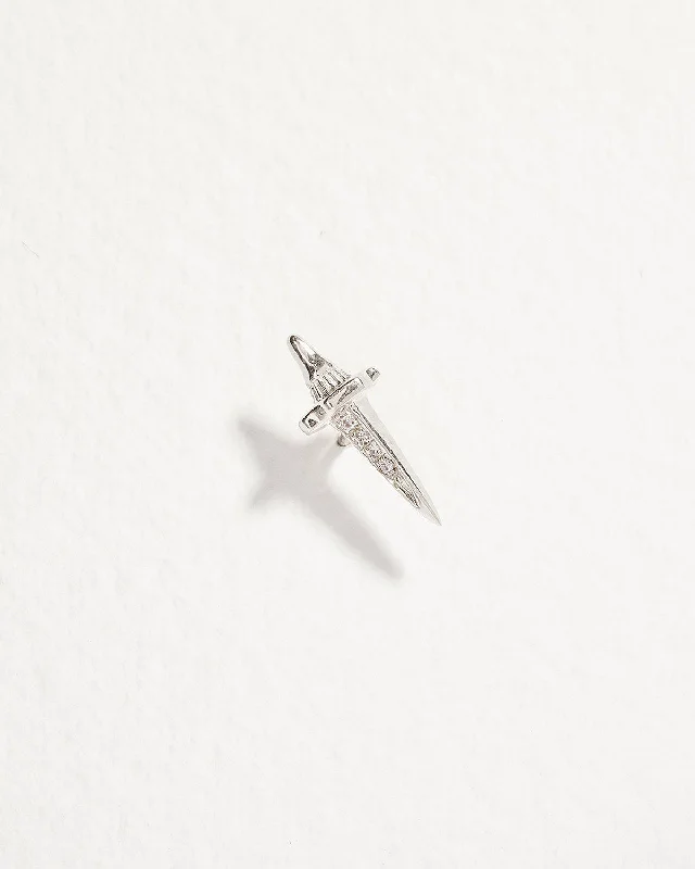 handmade antique silver bangle Dagger Pavé Stud