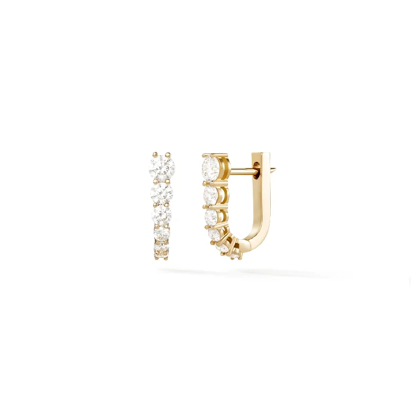 handcrafted filigree ring silver Aria U Huggie Hoops (Diamond)