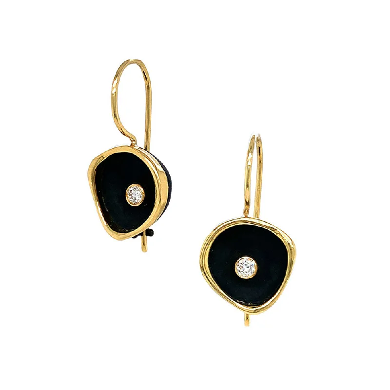 men’s sterling silver cufflinks Diamond & Blackened Cobalt Chrome Drop Earrings - "Confluence"