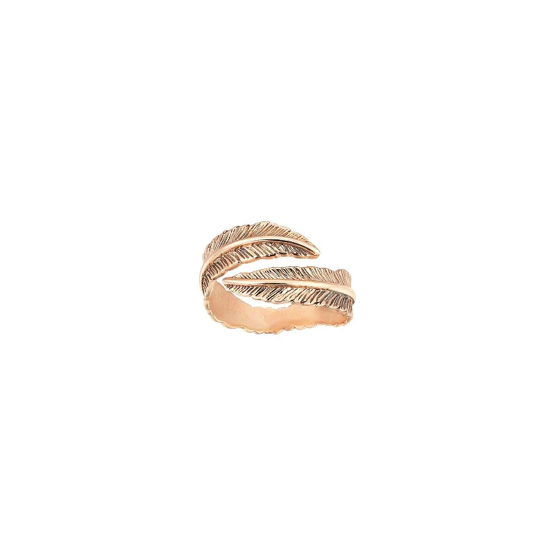 bold gothic vampire ring Diamond Small Feather Pinky Ring