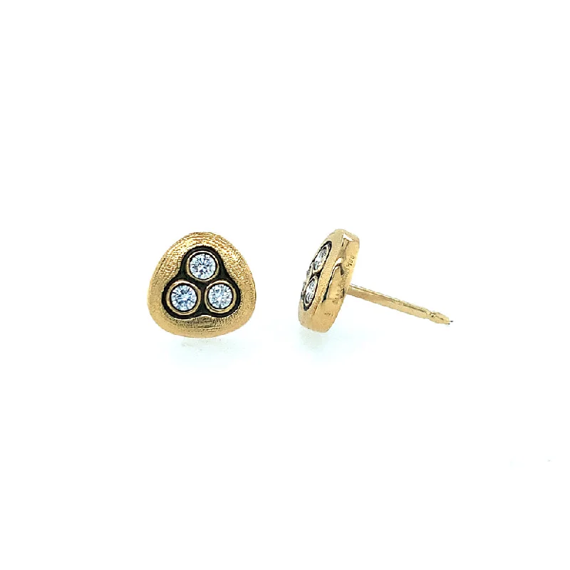 dainty rose gold chain bracelet Diamond Stud Earrings - "Swirling Water"