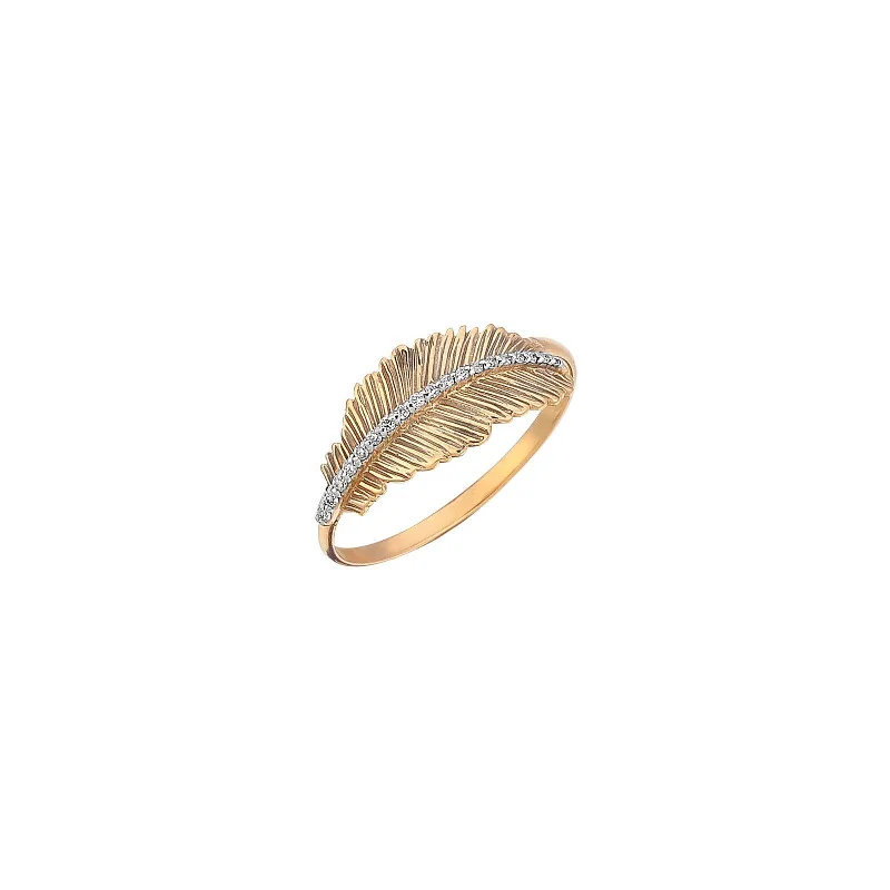 adjustable braided rope ring Diamond Thick Feather Ring
