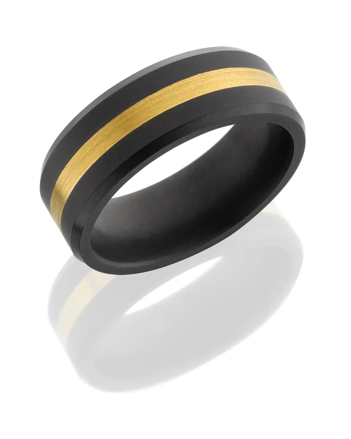white opal engagement ring Elysium Ares Black Diamond Wedding Ring with 24K Yellow Gold Inlay