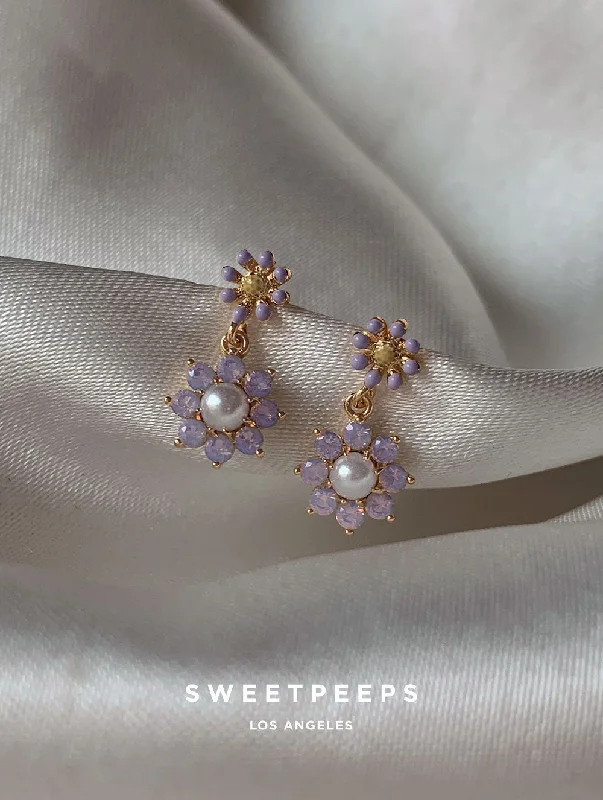 real peridot charm bracelet Erika Soft Purple Studs