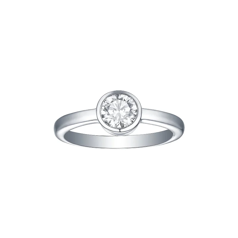 real diamond eternity band Essentials 0.75ct Solitaire Bezel Ring R-00056WHT