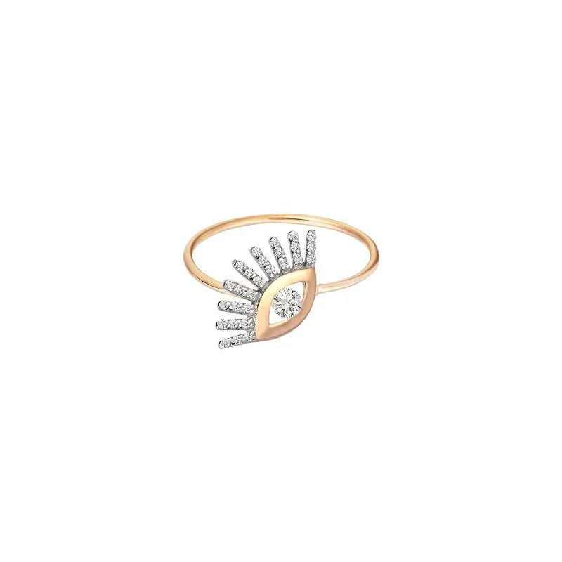 silver lotus flower earrings Evil Eye Large Ring