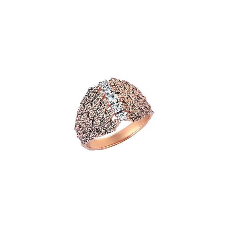 minimalist black diamond studs Feather Cage Ring