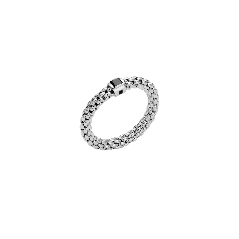gemstone teardrop earrings Flex'it Ring with a Black Diamond