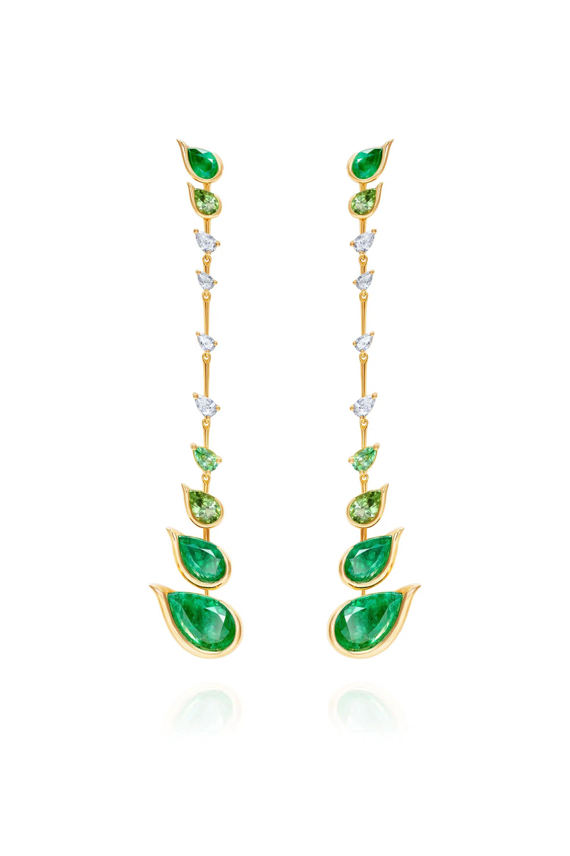real diamond eternity band Flicker Drop Earrings - Emeralds