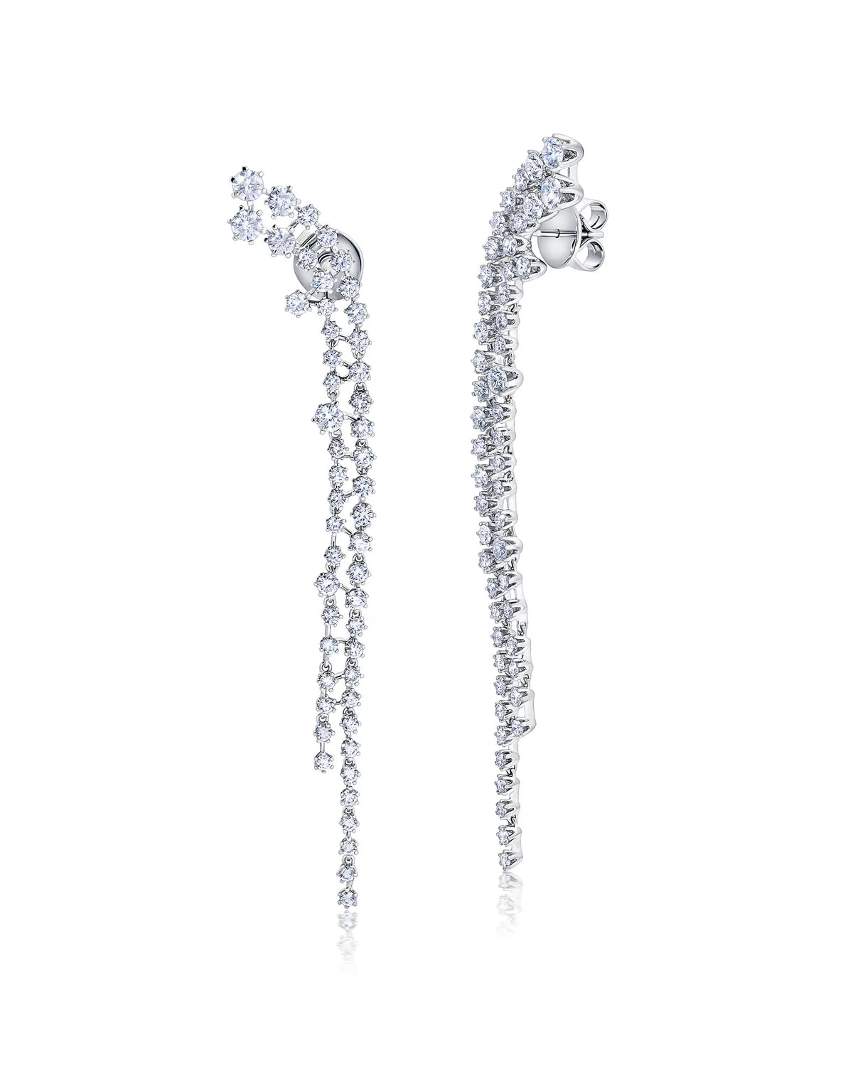 celestial constellation necklace silver Floating Diamond Drop Earrings