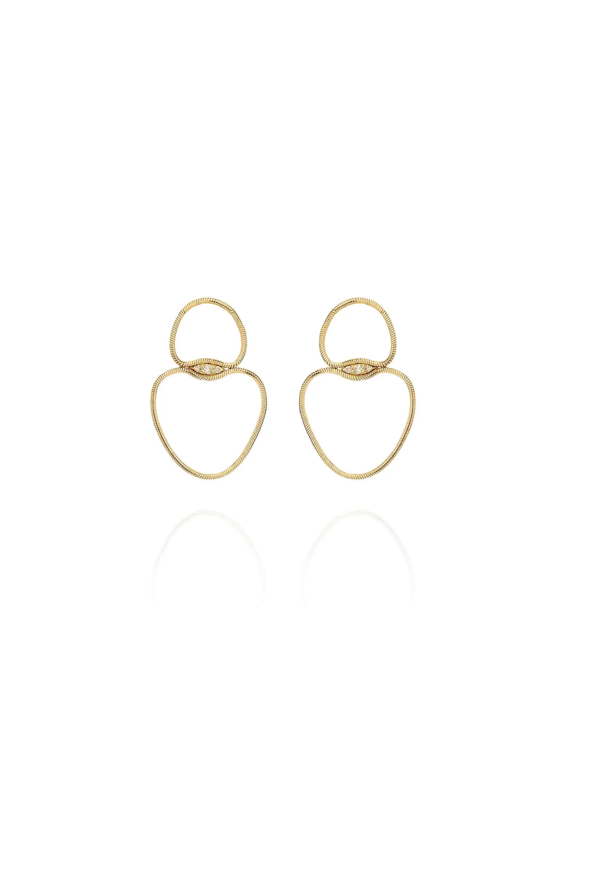 unique moon phase ring Fluid Diamonds Small Chain Earrings