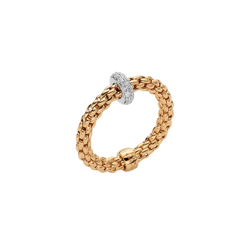 real tourmaline birthstone ring Flex'it Ring with 0.18ct Diamonds in YG.